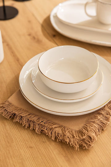 Domoletti Plate Shallow Gold with Diameter 26cm