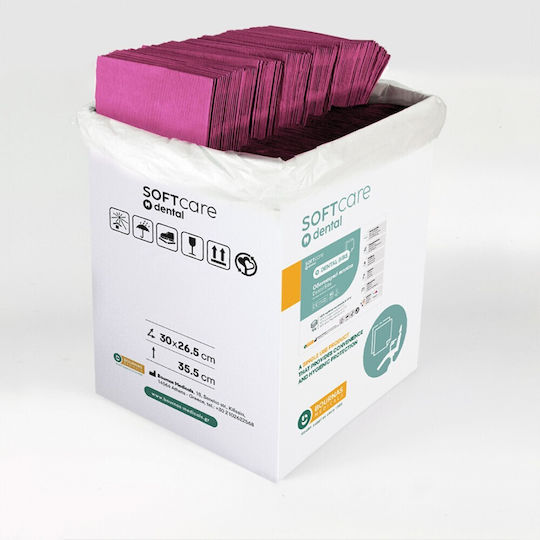 Bournas Medicals Dental Towel Fuchsia 2ply + 1ply without Dispenser 500 Pieces