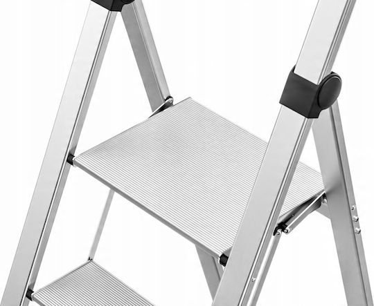 Folding Step Stool Selekta Dk40 Basicline Aluminum 3 Steps