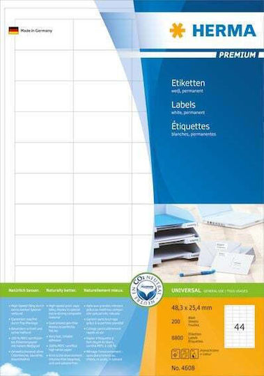 Herma 8800 Self-Adhesive Rectangular A4 Labels 48.3x25.4mm