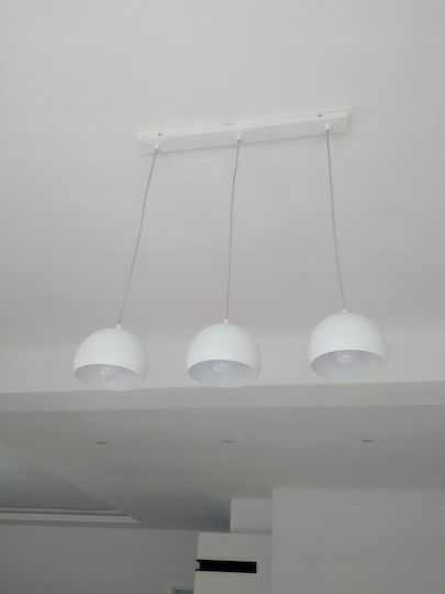 Luminex Sool Ρυθμιζόμενο Κρεμαστό Φωτιστικό Λευκό Ράγα με Ντουί E27