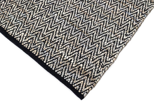 Tapicap Fishbone Teppich Rechteckig Leder Ivory