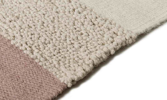 Tapicap Kelim Rug Rectangular Wool White Pink