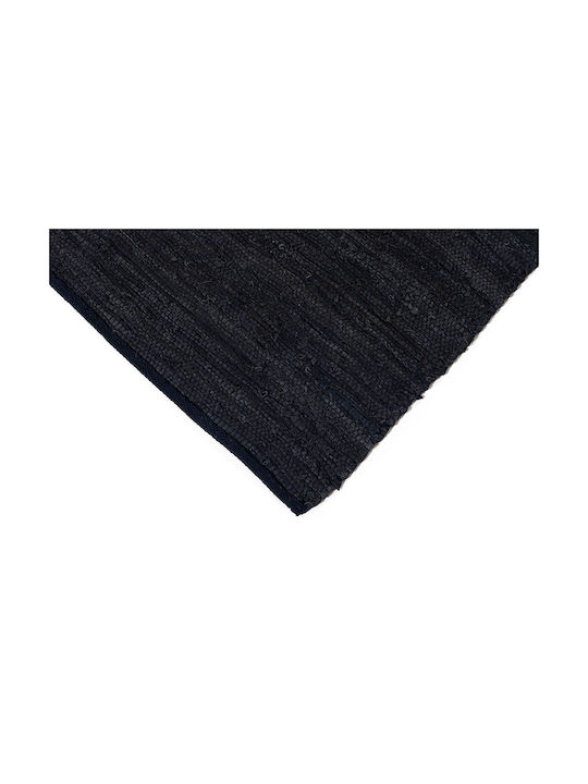 Tapicap Kelim Χαλί Ορθογώνιο Δερμάτινο Μαύρο 130x190cm
