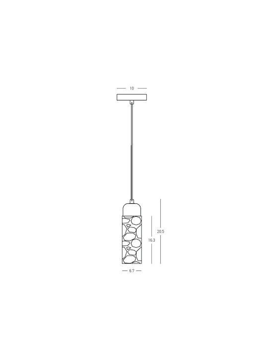 Zambelis Lights Lustră Gri cu Dulie GU10