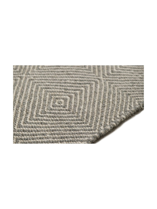 Tapicap Herringbone Χαλί Ορθογώνιο Μάλλινο Grey White 160x230cm