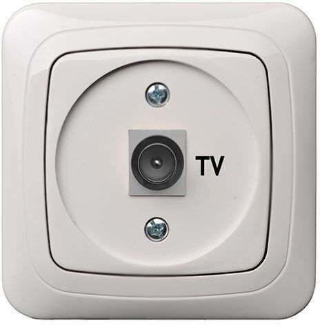 Телевизионен контакт F тип Itvl-1-01 A B бял