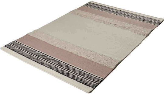 Tapicap Kelim Teppich Rechteckig Wolle White Pink
