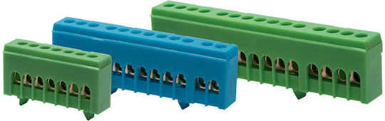 Aca Terminal block Electrical Panel 7 Holes Green Ground Terminal for DIN Rail 282P7