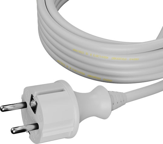 AWTools Cablu De Alimentare Tip NYL În Culoare Albă 1m