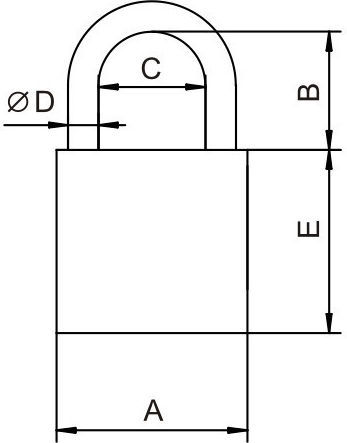 Lob Vorhängeschloss Messing mit Schlüssel 50mm 1Stück