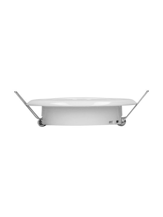 Orno Round Metallic Recessed Spot with Integrated LED and Adjustable White Light White 97x97cm. 1pcs