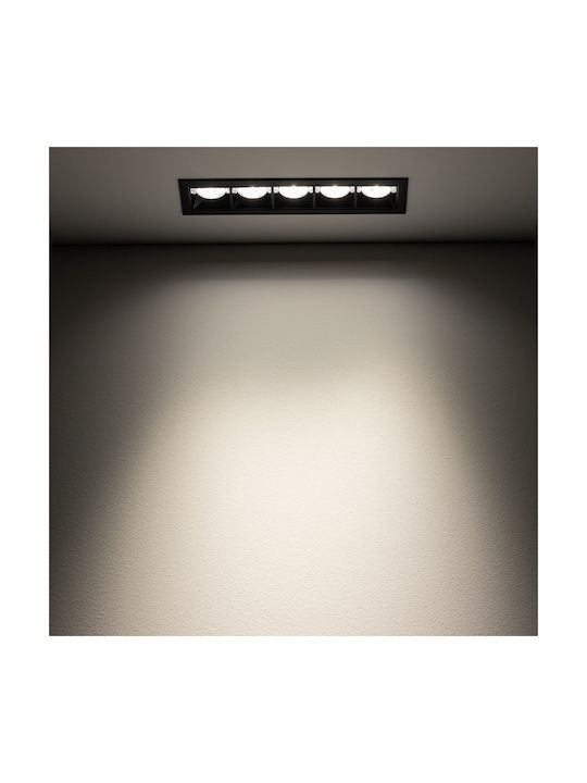 Nowodvorski Rectangle Recessed Spot with Integrated LED and Warm White Light Black 19.5x4.5cm. 1pcs