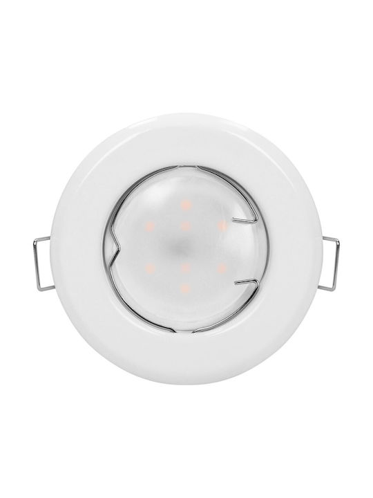 Orno Round Plastic Recessed Spot with Integrated LED and Cool White Light White 1pcs