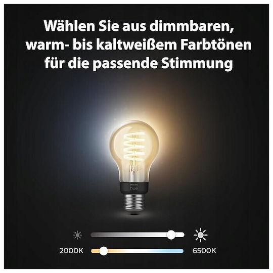 Philips Smart Bulbs LED 7W for Socket E27 and Shape A60 Adjustable White 550lm 3pcs