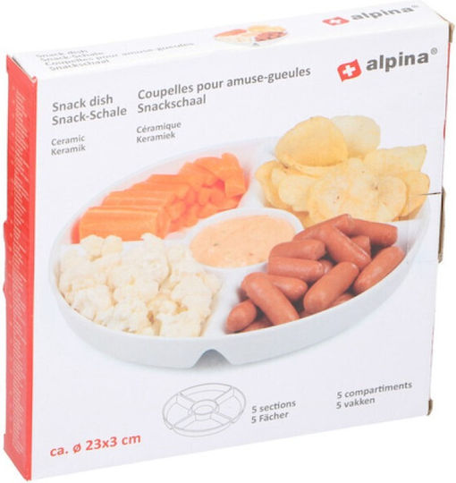Atmosphera Keramik Dessert Turm Ständer 5 Positionen Weiß Ø23cm P23xM3cm