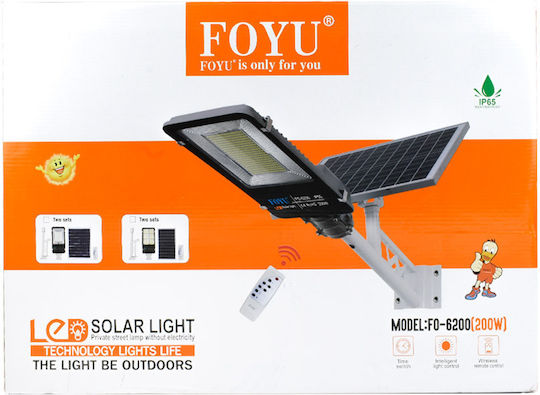 Factory Street Solar Light 200W Cold White 6500K with Photocell and Remote Control IP65