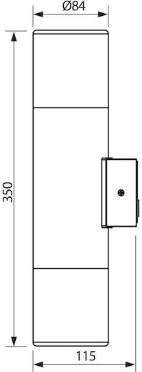 Vivalux Wall-Mounted Outdoor Ceiling Light E27 IP44 Double Beam 8.4x35x11.5εκ.