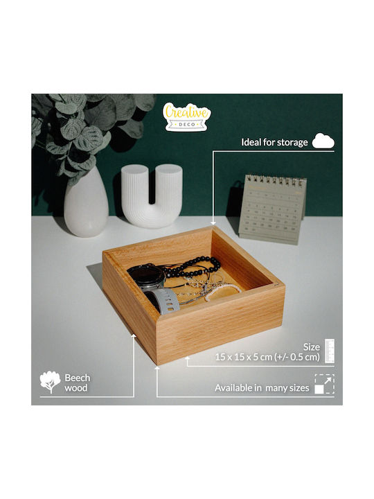 Creative Tischspiel Holz Basis 15x15x5cm Beige