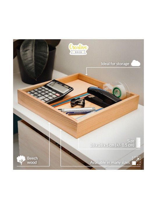 Creative Tischspiel Holz Basis 28x28x5cm Beige
