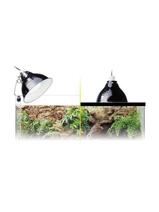 Exo Terra Glow Light Porzellan-Klemmlampe Lichtreflektor Lampen bis zu 100W Durchmesser 14cm Schwarz