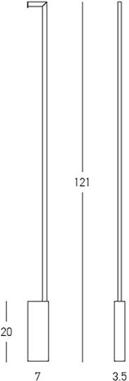 Zambelis Lights Осветително тяло За стена с вграден LED Черен 3.5x7x121см.