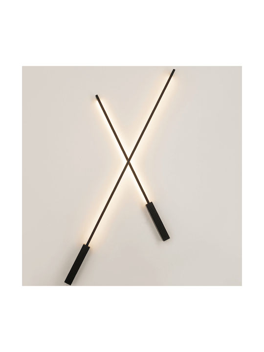 Zambelis Lights Leuchte Wand LED Schwarz 3.5x7x121cm Zambelis Lights Leuchte Wand LED Schwarz 3.5x7x121cm
