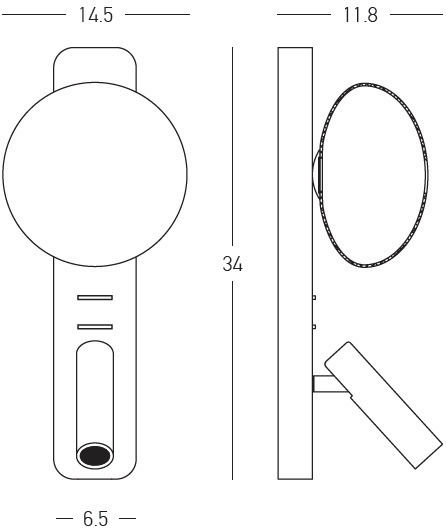 Zambelis Lights Lamp Wall with Integrated LED Black