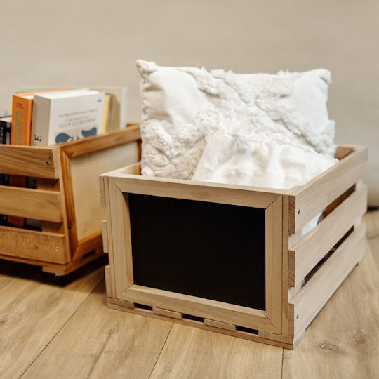 Creative Deco Holzkiste Schallplatten Tafel 46x36x25cm + 1cm