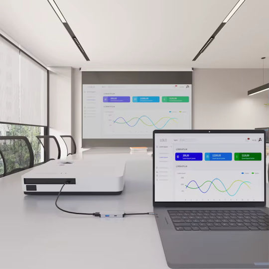 Techsuit H4 USB-C Docking Station με HDMI 4K PD Γκρι