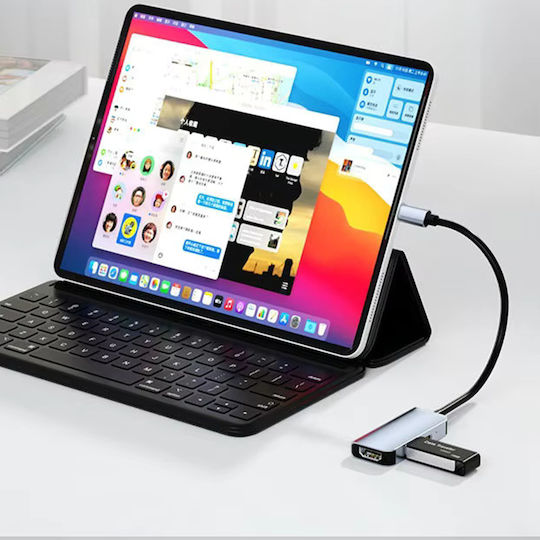 Techsuit H4 USB-C Docking Station με HDMI 4K PD Γκρι