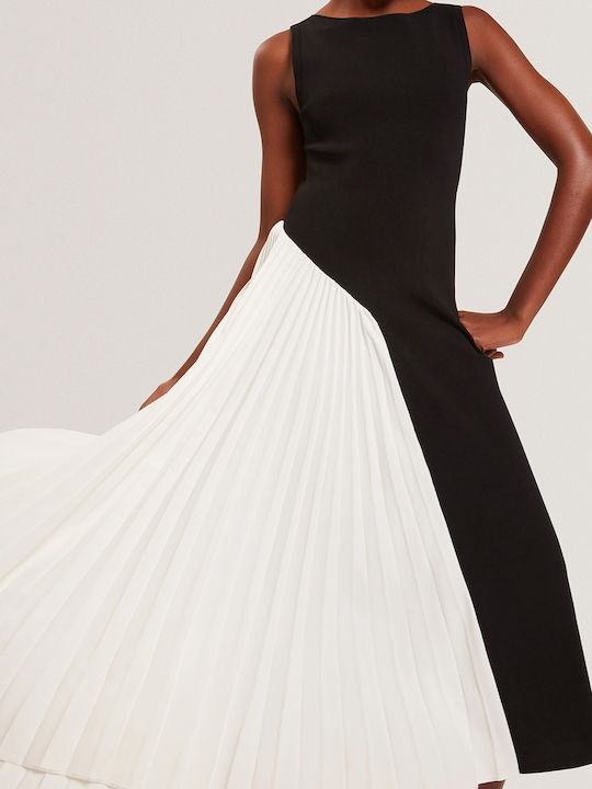 Zeera Midi Dress for Wedding / Baptism Black-White