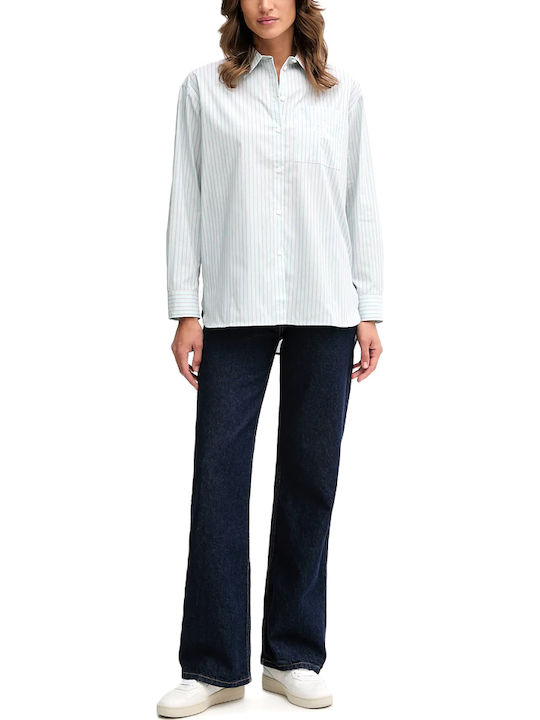 Women's Long Sleeve Shirt Aqua Blue