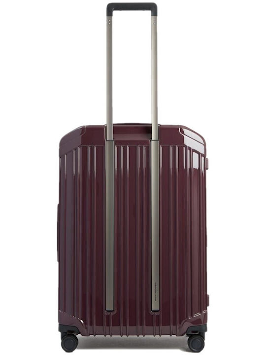 Piquadro Μεσαία Βαλίτσα Ταξιδίου Light Bordeaux με 4 Ρόδες Ύψους 69εκ.