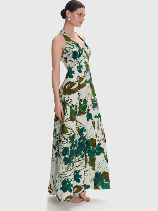 Summer Maxi Dress for Wedding Christening Open Back with Lace Multicolor