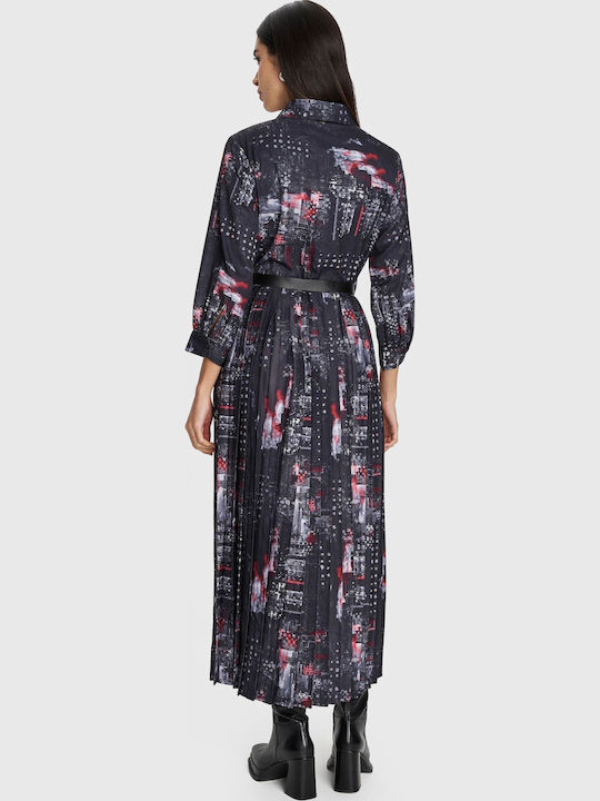 Midi Shirt Dress Multicolor
