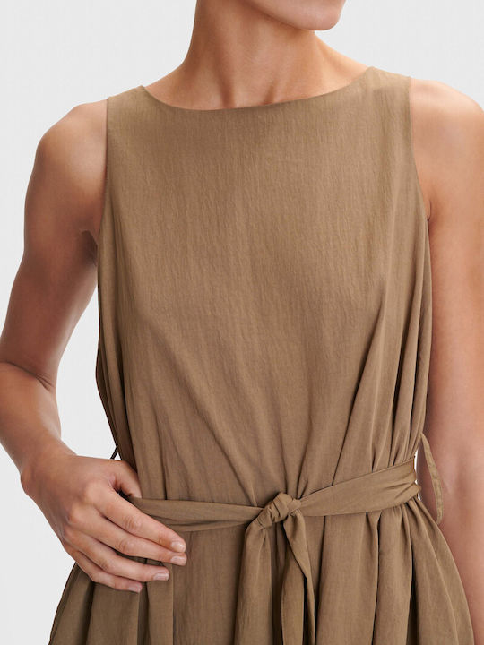 Καλοκαιρινό Mini Φόρεμα για Γάμο / Βάπτιση Khaki