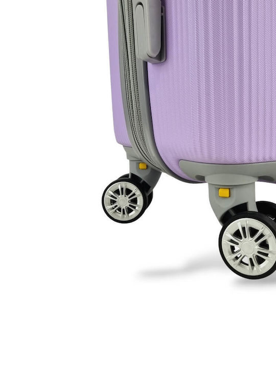 Playful Bags Cabin Travel Suitcase Hard Lila with 4 Wheels Height 55cm