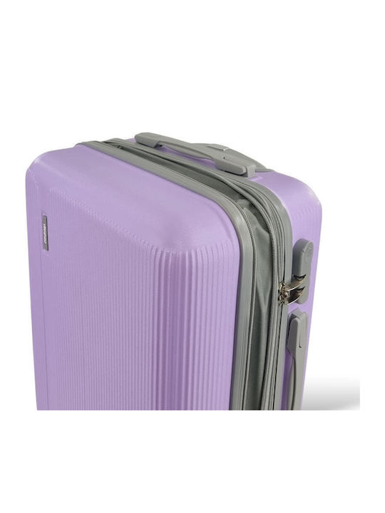 Playful Bags Cabin Travel Suitcase Hard Lila with 4 Wheels Height 55cm