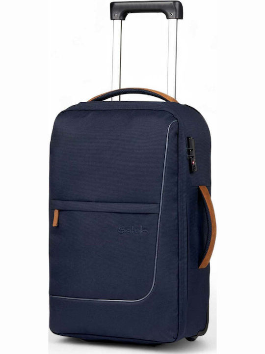 Satch Cabin Travel Suitcase Dark Blue with 4 Wheels