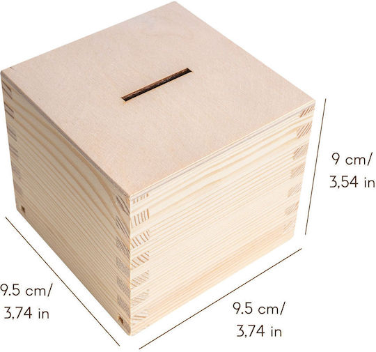 Creative Deco Wooden Piggy Bank Money Box 9.5 X 9.5 X 9 Cm + 0.5 Cm Savings Box Raw Pine Wood Perfect As A Piggy Bank Decoupage Box Creative Deco Wooden Piggy Bank Money Box 9.5 X 9.5 X 9 Cm + 0.5 Cm Savings Box Raw Pine Wood Perfect As A Piggy Bank Decoupage Box