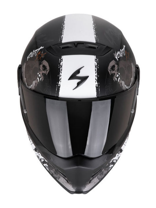 Scorpion Covert FX Skullzÿ Matt Black-Grey-Gold Motorcycle Helmet Full Face ECE 22.06