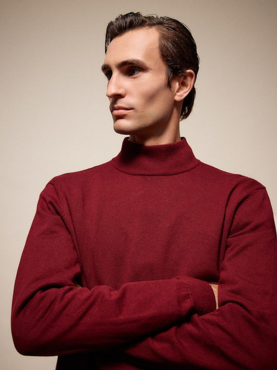 Long Sleeve Sweater Wine Red