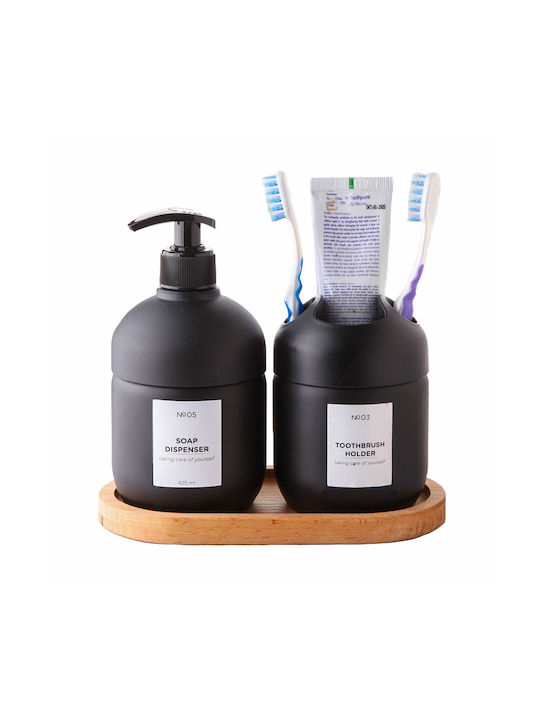 Set Accesorii Pentru Baie Din Sticlă Neagră 3 Buc Set Accesorii Pentru Baie Din Sticlă Neagră 3 Buc