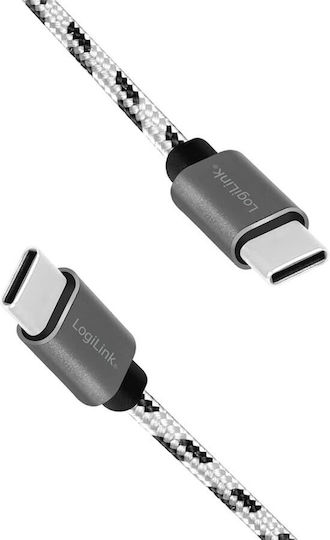 LogiLink Braided USB 2.0 Cable USB-C male - USB-C Λευκό 2m CU0200