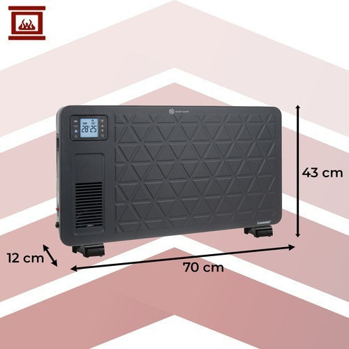 Kruzzel Ziflo Convector Heater Floor 2300W with Electronic Thermostat and WiFi 70x43cm Black