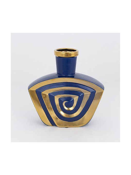 Decorative Vase Blue 23.2x6.8x23.5cm