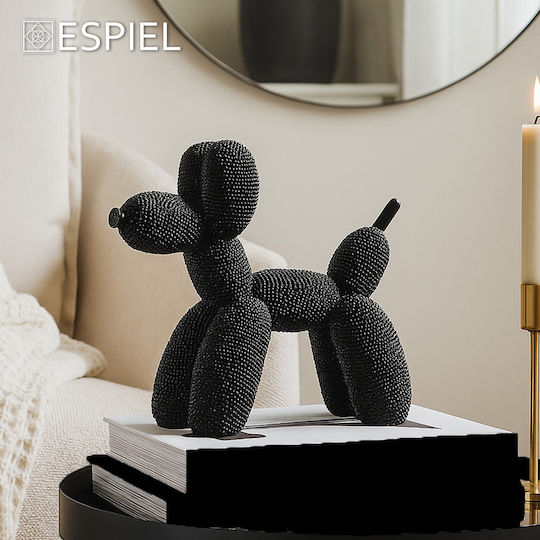 Φιγουρα Σκυλος Μαυρος Poodle Πολυρεζ 17,5χ7χ15,5εκ Συσκευασία 2 Τμχ