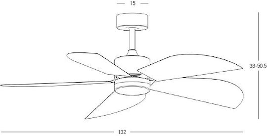 Zambelis Lights Deckenventilator mit Leuchte Weiß