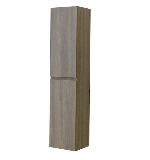 Martin Omega 35 Dulap Coloană pentru Baie Perete M35xAdâncime32xÎnălțime160cm Gri Nuanță de Lemn